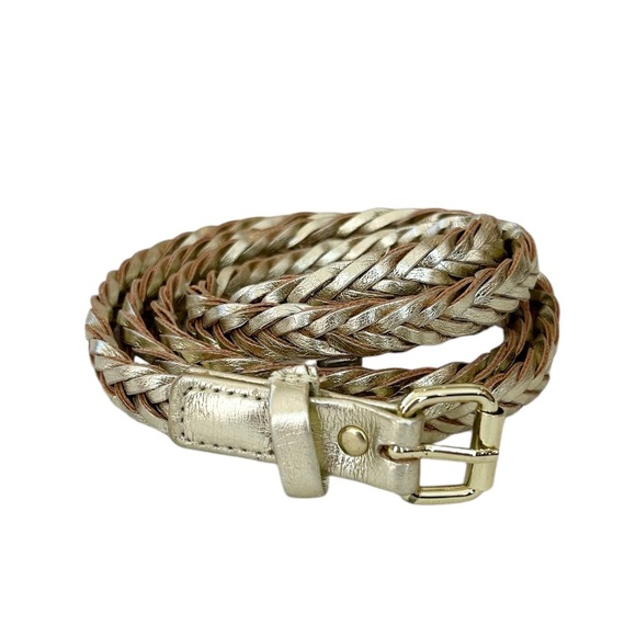 H&M Metallic Gold Braided Women's Belt - Picture 1 of 7